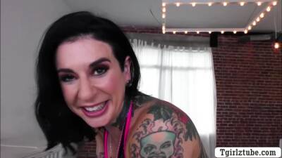 Tattooed milf fucked by super star shemale - fetishpapa.com