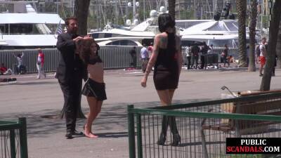 Humiliated european public nudity and kinky spanking - txxx